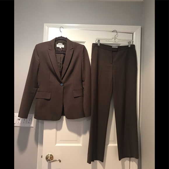 Calvin Klein Other - Calvin Klein brown work suit, size 2.